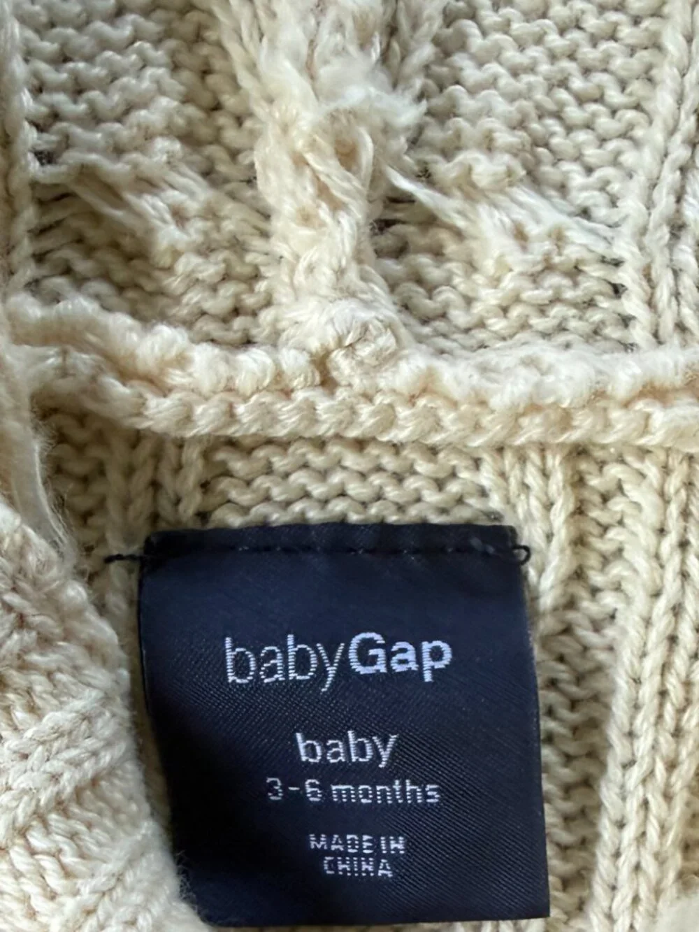 Baby Gap 3-6 month Sweater Sack long-sleeves button at top of sack